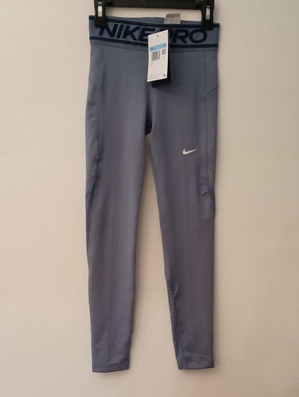 Nike Grey Performance Compression Leggings with White Swoosh